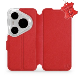 Etui ze skóry naturalnej do Huawei Pura 80 Pro - wzór Red Leather