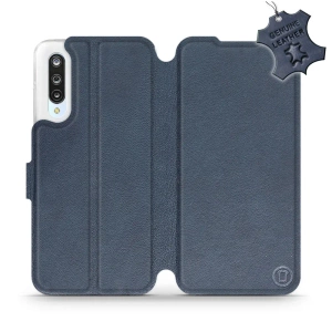 Etui ze skóry naturalnej do Xiaomi Mi 9 Lite - wzór Blue Leather