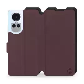 Etui Soft Touch do OPPO Reno 10 5G - wzór Matowy burgund z czernią