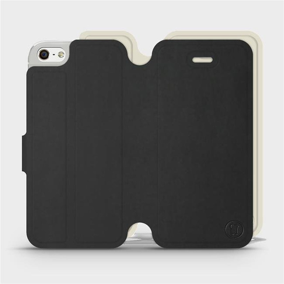 Etui Soft Touch do Apple iPhone SE - wzór Satynowa czerń z platyną