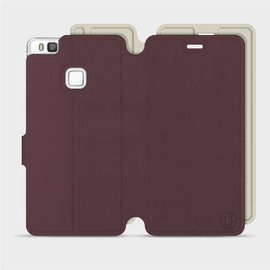 Etui Soft Touch do Huawei P9 Lite - wzór Matowy burgund z platyną