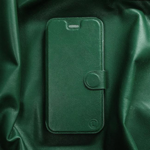Etui ze skóry naturalnej do Asus Zenfone 9 - wzór Green Leather