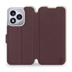 Etui Soft Touch do Huawei Honor 400 Lite - wzór Matowy burgund z platyną