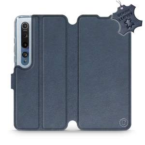 Etui ze skóry naturalnej do Xiaomi Mi 10 - wzór Blue Leather