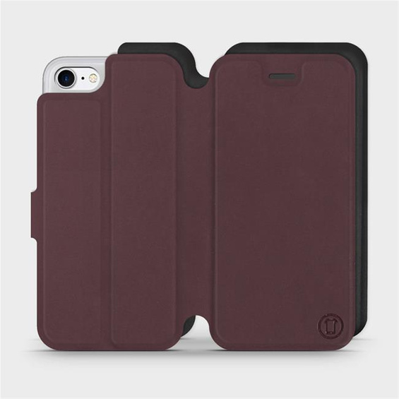 Etui Soft Touch do Apple iPhone SE 2022 - wzór Matowy burgund z czernią