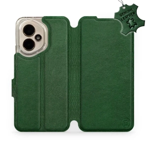 Etui ze skóry naturalnej do Huawei Honor 400 - wzór Green Leather