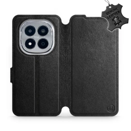 Etui ze skóry naturalnej do Xiaomi Redmi Note 15 Pro 5G - wzór Black Leather