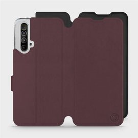 Etui Soft Touch do Realme X3 SuperZoom - wzór Matowy burgund z czernią