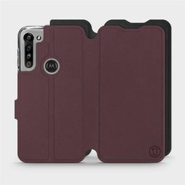 Etui Soft Touch do Motorola Moto G8 Power - wzór Matowy burgund z czernią