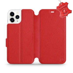 Etui ze skóry naturalnej do Apple iPhone 11 Pro - wzór Red Leather