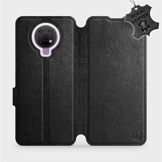 Etui ze skóry naturalnej do Nokia G10 - wzór Black Leather