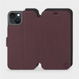 Etui Soft Touch do Apple iPhone 13 - wzór Matowy burgund z czernią