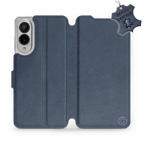 Etui ze skóry naturalnej do Samsung Galaxy S25 Edge - wzór Blue Leather