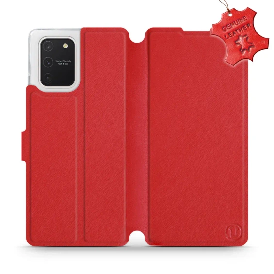 Etui ze skóry naturalnej do Samsung Galaxy S10 Lite - wzór Red Leather
