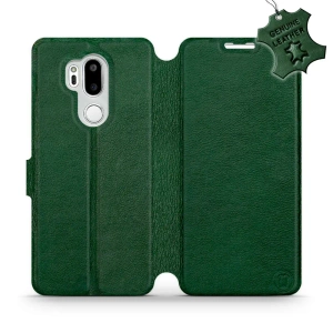 Etui ze skóry naturalnej do LG G7 ThinQ - wzór Green Leather