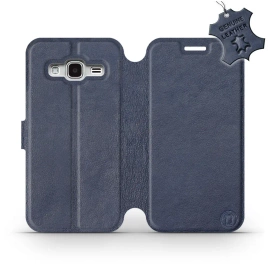 Etui ze skóry naturalnej do Samsung Galaxy J3 2016 - wzór Blue Leather
