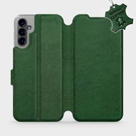 Etui ze skóry naturalnej do Samsung Galaxy A14 4G - wzór Green Leather