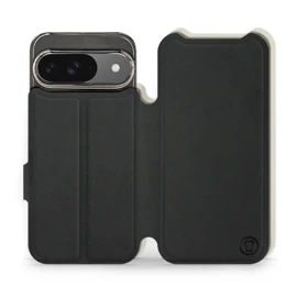 Etui Soft Touch do Google Pixel 9 - wzór Satynowa czerń z platyną