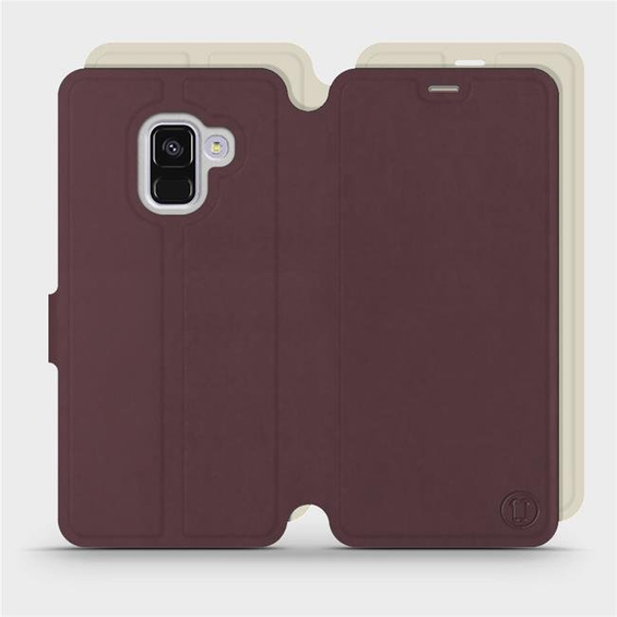 Etui Soft Touch do Samsung Galaxy A8 2018 - wzór Matowy burgund z platyną
