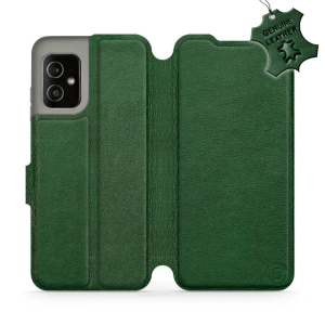 Etui ze skóry naturalnej do Asus Zenfone 8 - wzór Green Leather
