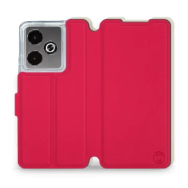 Etui Soft Touch do Realme GT 7 - wzór Żywa czerwień z platyną