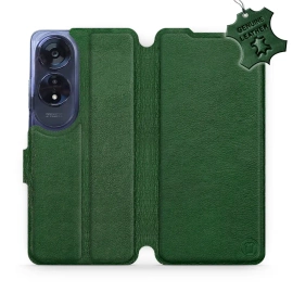 Etui ze skóry naturalnej do OPPO A60 - wzór Green Leather