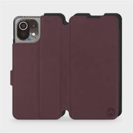 Etui Soft Touch do Xiaomi Mi 11 Lite - wzór Matowy burgund z czernią