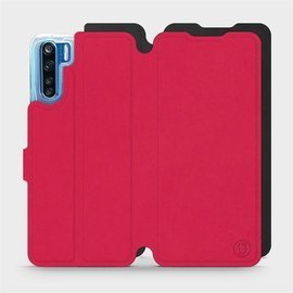 Etui Soft Touch do OPPO A91 - wzór Żywa czerwień z czernią
