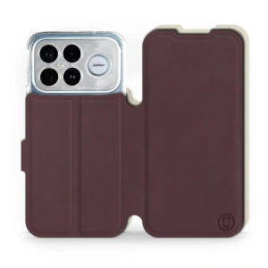 Etui Soft Touch do Xiaomi Poco F8 Ultra - wzór Matowy burgund z platyną