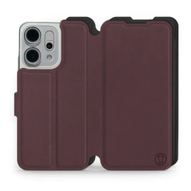 Etui Soft Touch do OPPO Reno 14 5G - wzór Matowy burgund z czernią
