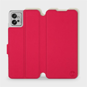 Etui Soft Touch do Motorola Moto G32 - wzór Żywa czerwień z platyną