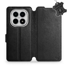 Etui ze skóry naturalnej do Xiaomi Redmi Note 15 5G - wzór Black Leather