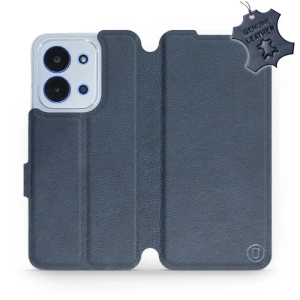 Etui ze skóry naturalnej do Xiaomi Redmi 15C 4G - wzór Blue Leather