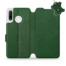 Etui ze skóry naturalnej do Huawei P30 Lite - wzór Green Leather