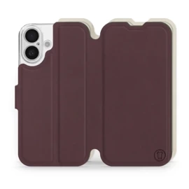 Etui Soft Touch do Apple iPhone 16 - wzór Matowy burgund z platyną