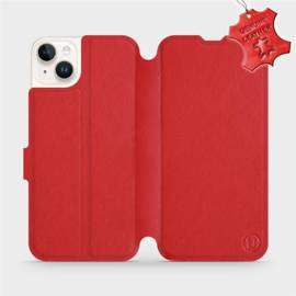 Etui ze skóry naturalnej do Apple iPhone 14 Plus - wzór Red Leather