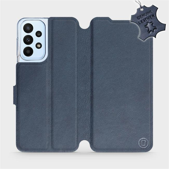 Etui ze skóry naturalnej do Samsung Galaxy A23 - wzór Blue Leather