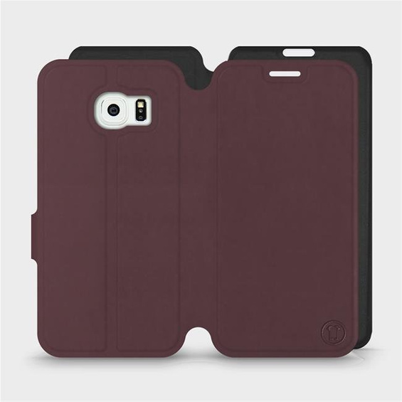 Etui Soft Touch do Samsung Galaxy S6 Edge - wzór Matowy burgund z czernią