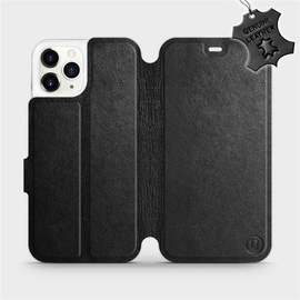 Etui ze skóry naturalnej do Apple iPhone 11 Pro - wzór Black Leather