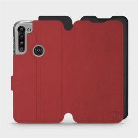 Etui Soft Touch do Motorola Moto G8 Power - wzór Zachodząca czerwień z platyną