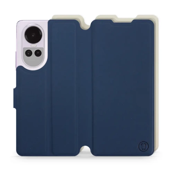 Etui Soft Touch do OPPO Reno 10 Pro 5G - wzór Głęboki granat z platyną