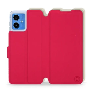 Etui Soft Touch do Motorola Moto G14 - wzór Żywa czerwień z platyną