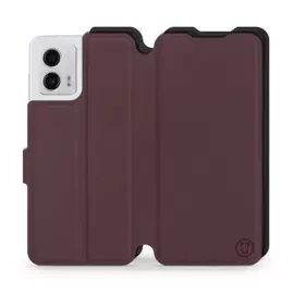 Etui Soft Touch do Motorola Moto G53 5G - wzór Matowy burgund z czernią