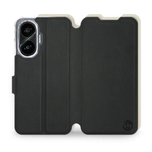 Etui Soft Touch do Xiaomi POCO F7 - wzór Satynowa czerń z platyną