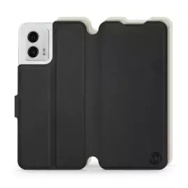 Etui Soft Touch do Motorola Moto G53 5G - wzór Satynowa czerń z platyną
