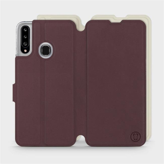Etui Soft Touch do Samsung Galaxy A20S - wzór Matowy burgund z platyną