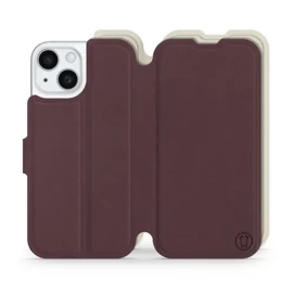 Etui Soft Touch do Apple iPhone 15 - wzór Matowy burgund z platyną