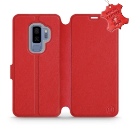 Etui ze skóry naturalnej do Samsung Galaxy S9 Plus - wzór Red Leather