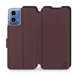 Etui Soft Touch do Motorola Moto G34 5G - wzór Matowy burgund z czernią