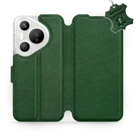 Etui ze skóry naturalnej do Huawei Pura 70 - wzór Green Leather